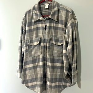 Oversized fleece flannel H&M